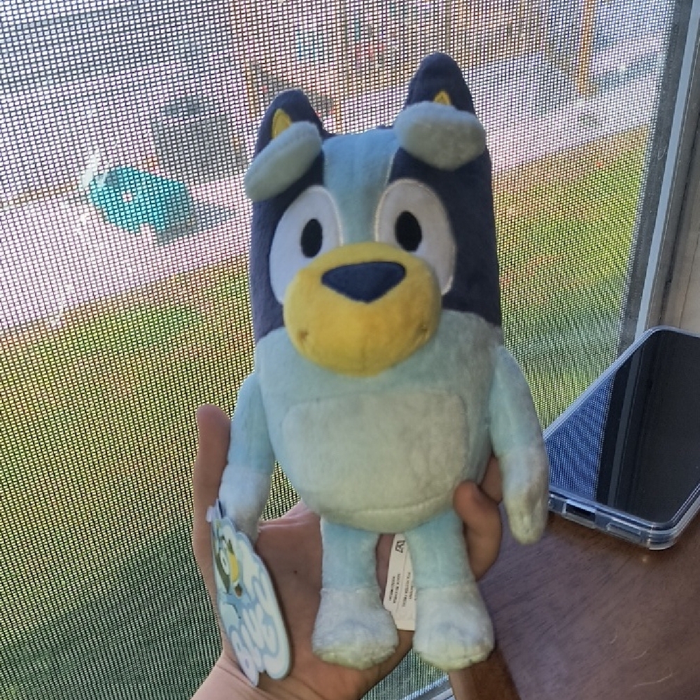Blue Plush Dog Stuffed Animal - Soft Light Blue Plush Toy Bluey